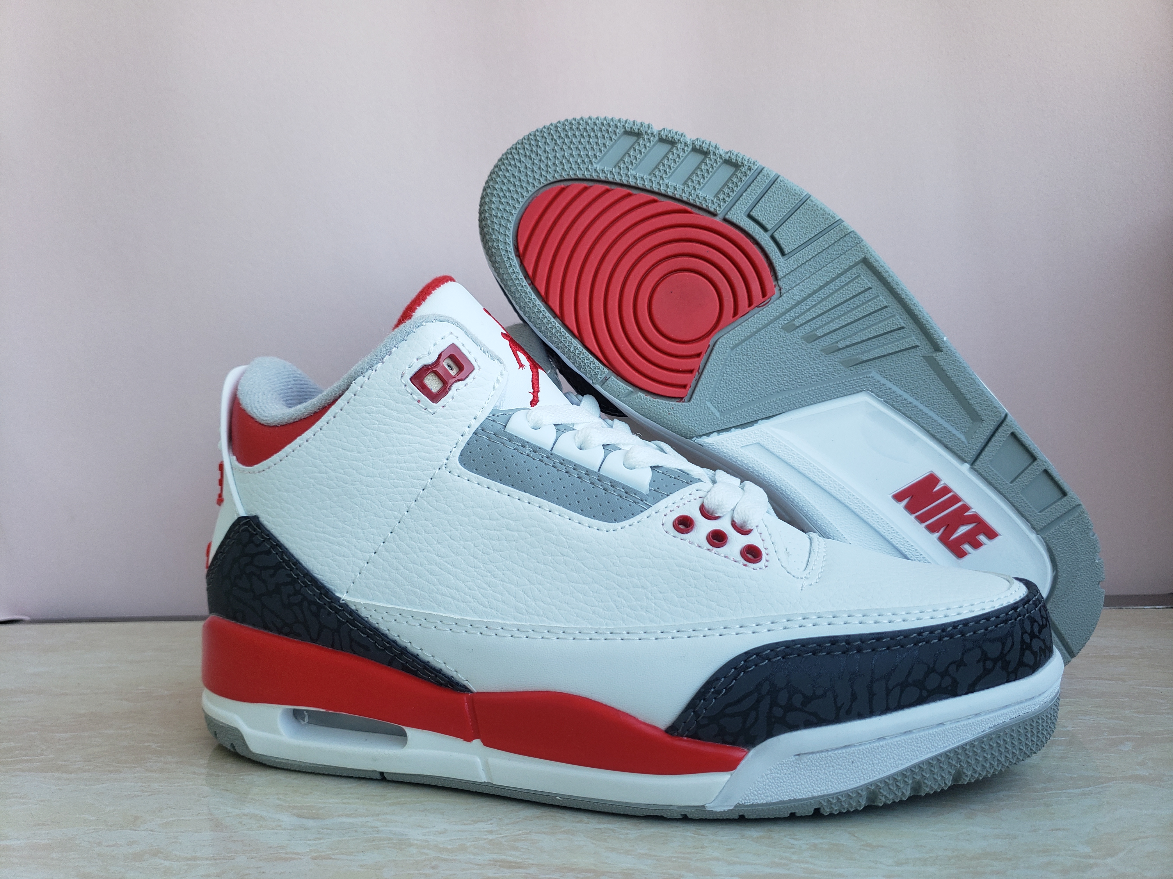 New 2022 Air Jordan 3 Fire Red White Black Shoes - Click Image to Close